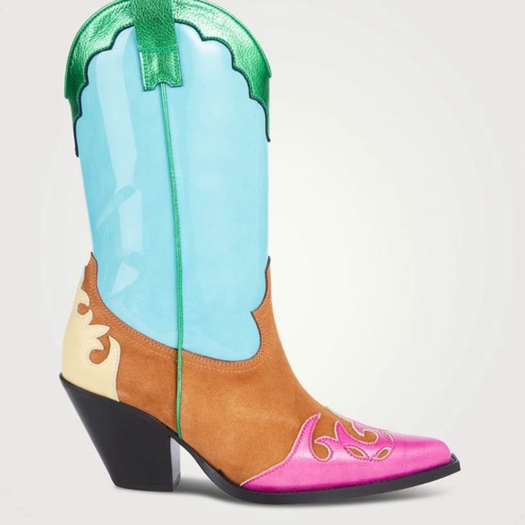 Toral Shoes - Toral Multicolor Western Ankle Boots
